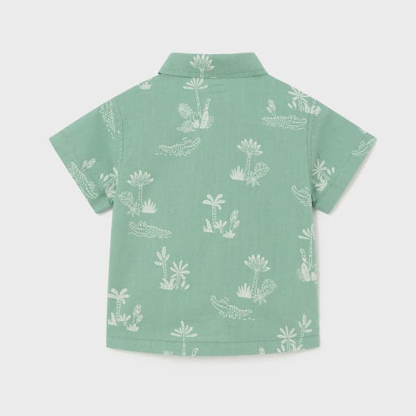 GREEN PRINTED S/S SHIRT