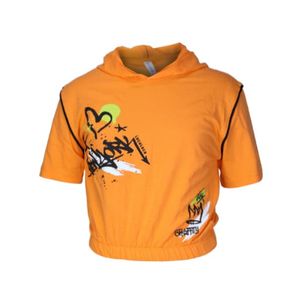 ORANGE S/S HOODIE T SHIRT