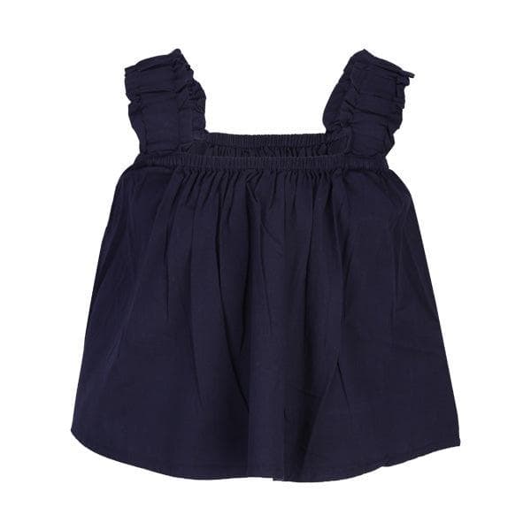 NAVY STRAP SHOULDER BLOUSE