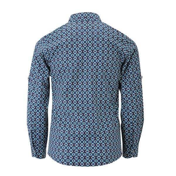 BLUE GEOMETRIC L/S SHIRT