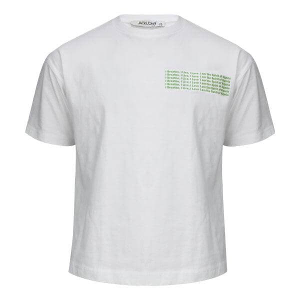 WHITE PRINT INDEPENDENCE T SHIRT