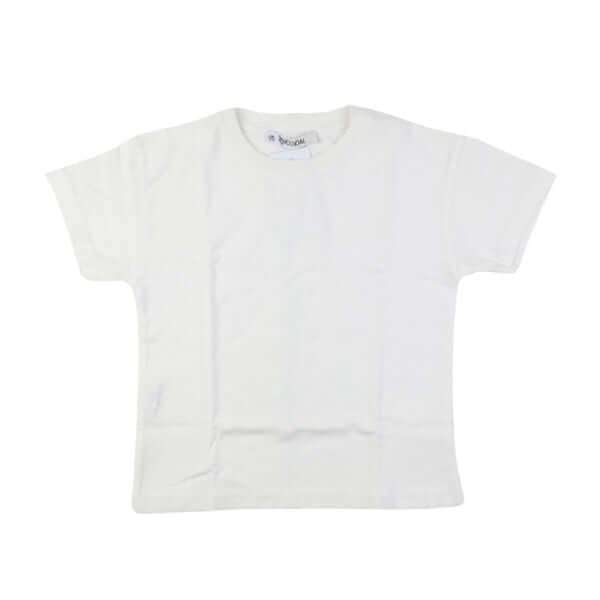 CREAM S/S ROUND NECK PLAIN T-SHIRT