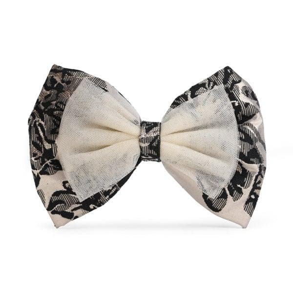 GOLD AND BLACK HAIR BOW