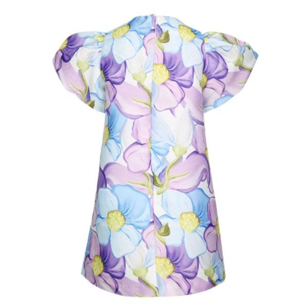 PUFFED SLEEVE A-LINE DRESS