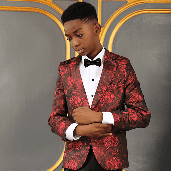 RED 2PC PRINT SUIT