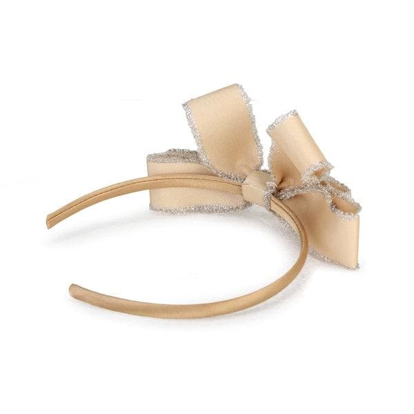 BIEGE SIVERLINED HAIR BOW