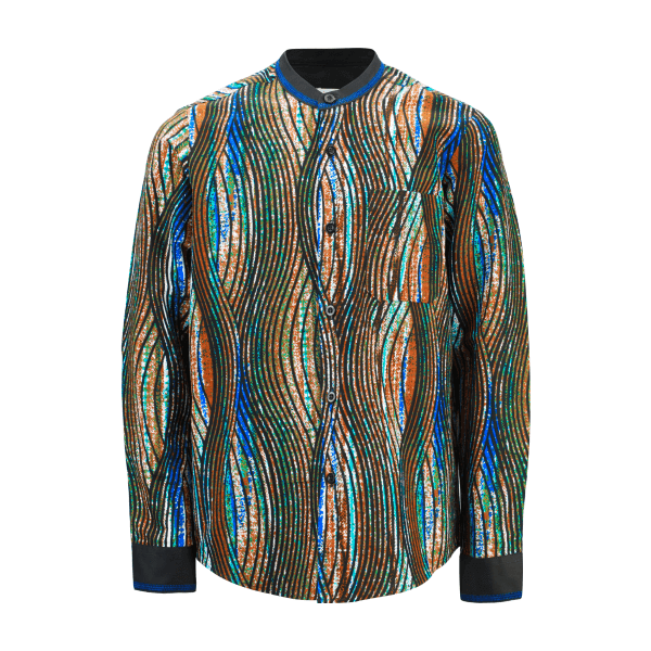 MULTICOLOUR ANKARA NEHRU COLLAR L/S SHIRT