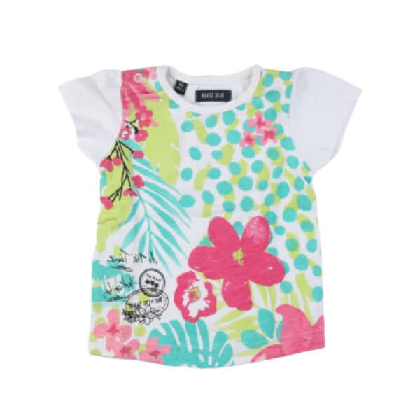WHITE S/S TROPICAL TOP Image