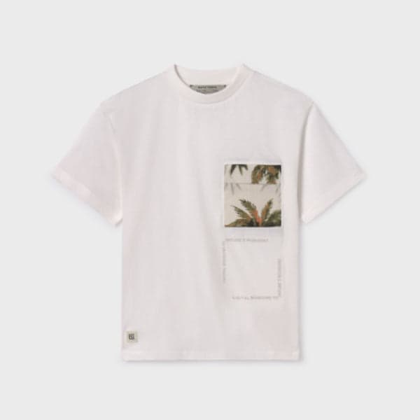 CREAM S/S TSHIRT WITH GRAPHIC