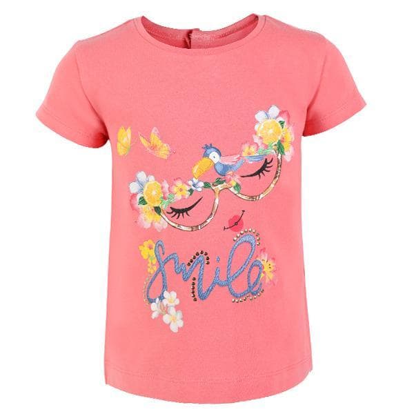 PINK S/S 'SMILE' PRINT TEE