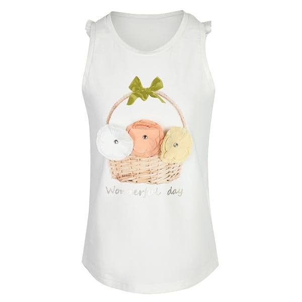 WHITE/ YELLOW FLORAL  TANK TOP