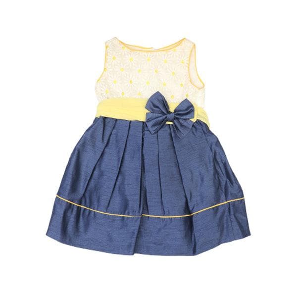 NAVY/YELLOW DRESS WITH BIG BOW
