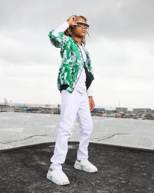 GREEN AND WHITE BOYS ANKARA JACKET Image