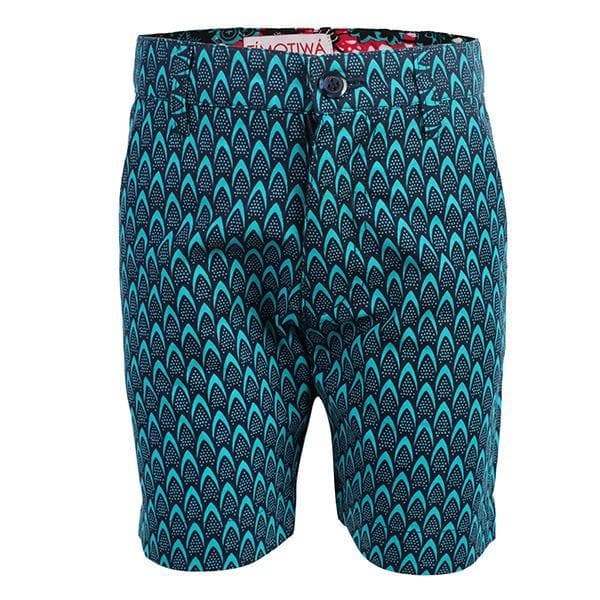 TURQUOISE ANKARA PRINT SHORT