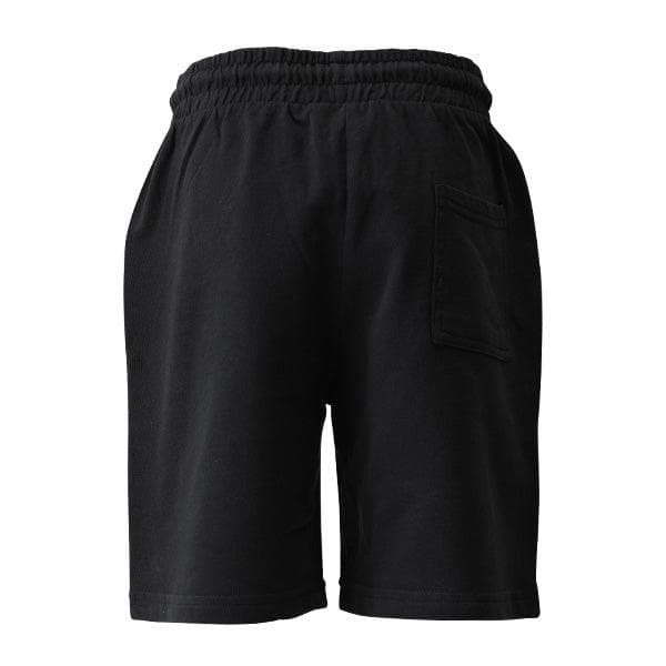 BLACK DRAWSTRING TWILL SHORTS