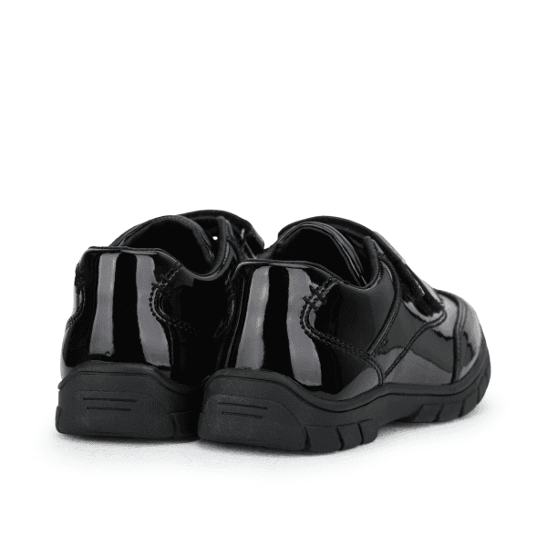 BLACK PATENT DOUBLE VELCRO SCHOOL SHOES