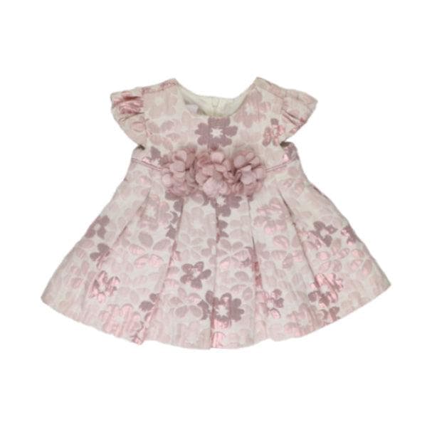 PINK FLORAL JACQUARD DRESS