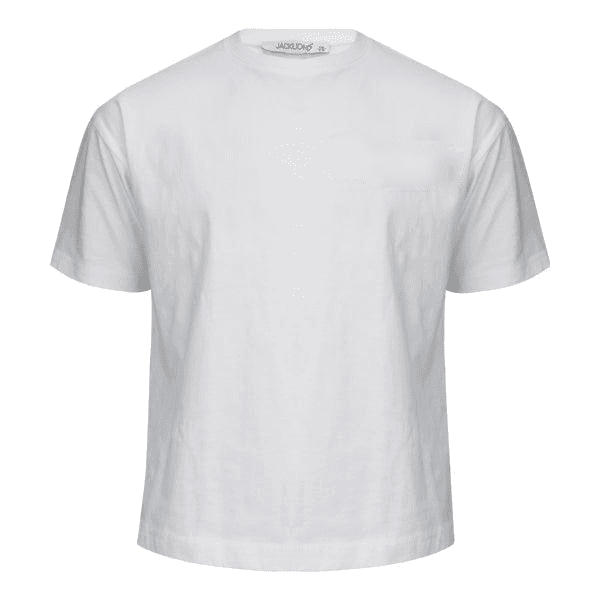 WHITE S/S ROUND NECK PLAIN T-SHIRT