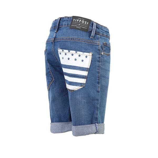 DENIM BLUE TURN UP SHORTS