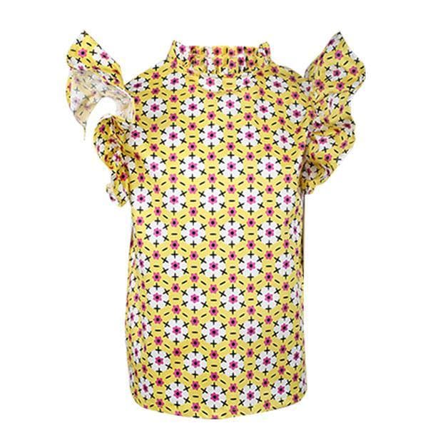MUSTARD FLORAL PRINT BLOUSE
