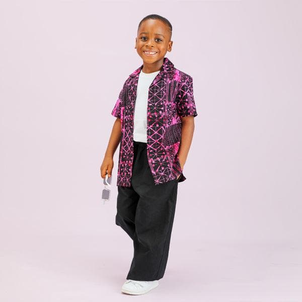 PINK S/S SHIRT & TROUSER SET