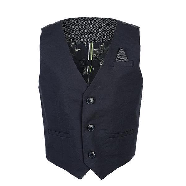 BLUE TAILORED LINEN WAISTCOAT Image