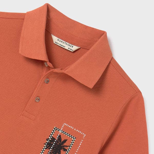 PEACH S/S POLO TSHIRT WITH GRAPHIC