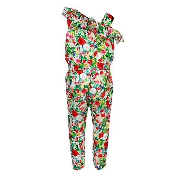 GREEN FLORAL PRINT JUMPSUIT
