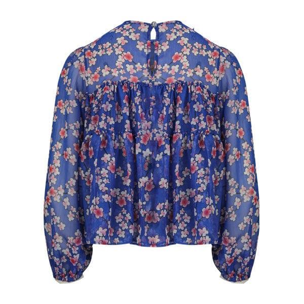 FLORAL CHIFFON CARIBBEAN BLOUSE