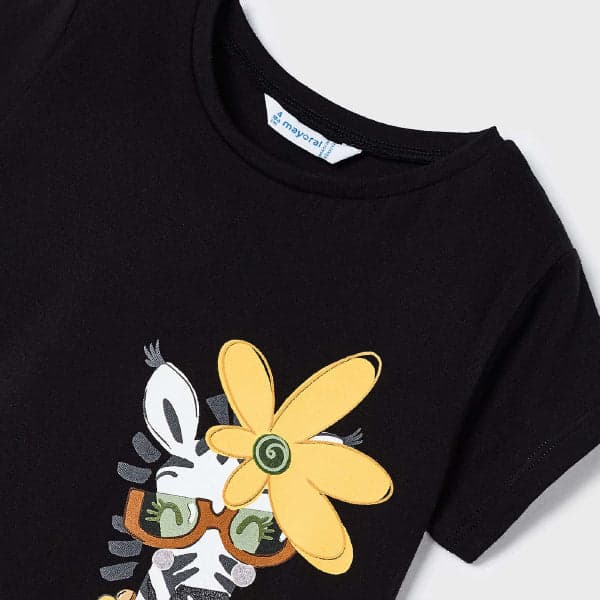 BLACK S/S PRINT TSHIRT