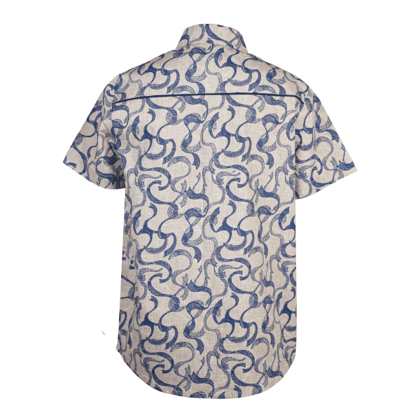 BEIGE & BLUE S/S SHIRT