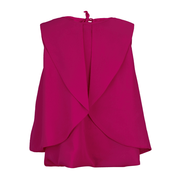 FUCHSIA PINK PLAIN CHIFFON BLOUSE