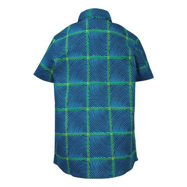 BLUE ANKARA S/SLEEVE SHIRT