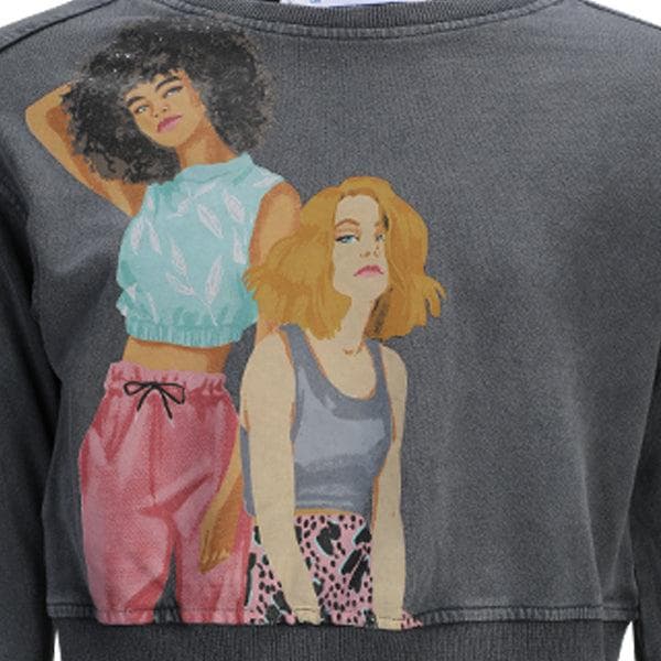 GREY GRAPHIC PULLOVER