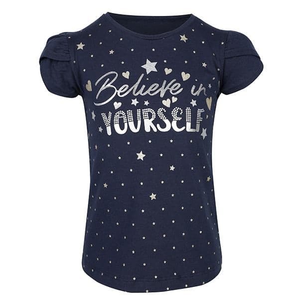 NAVY S/S STARS PRINT T-SHIRT
