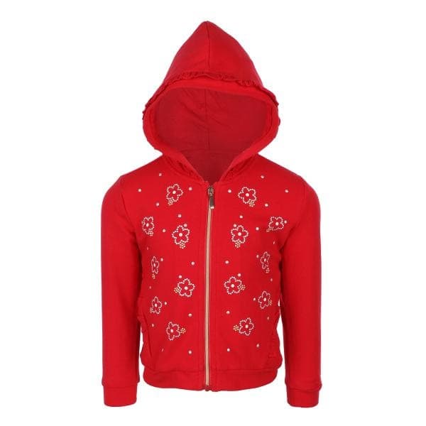 RED L/S ZIPPER HOODIE