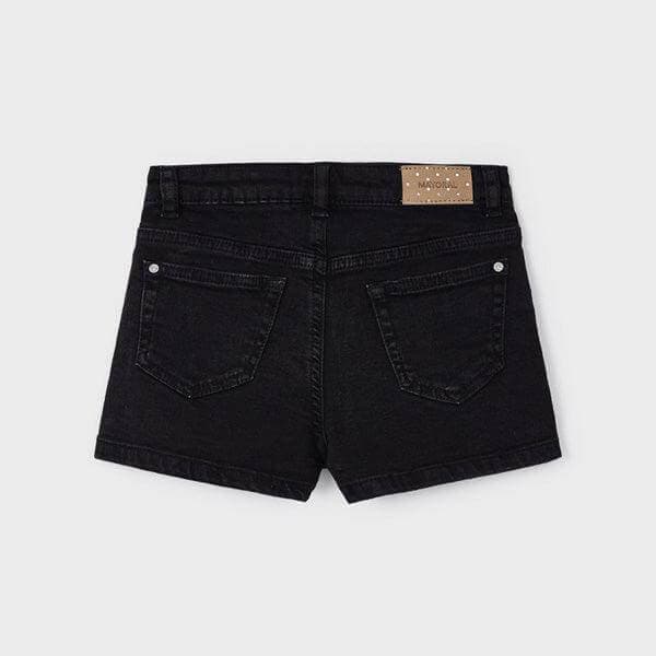 BLACK BASIC DENIM SHORT