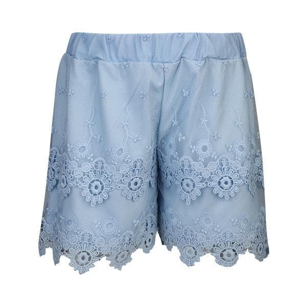L.BLUE GUIPURE SHORTS