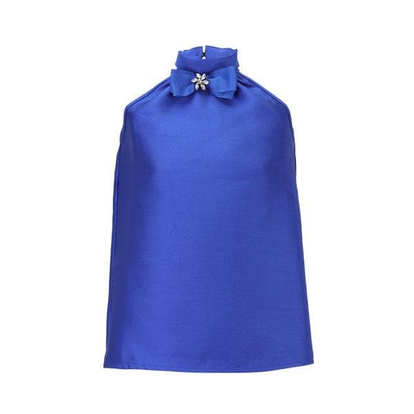 BLUE MIKADO DAMASK SKIRT SET