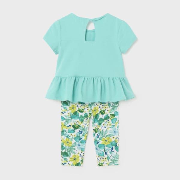 GREEN BLOUSE & LEGGINGS SET