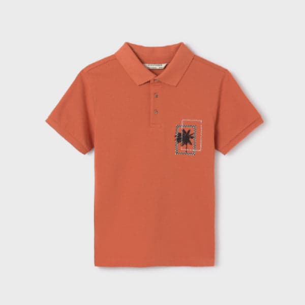 PEACH S/S POLO TSHIRT WITH GRAPHIC