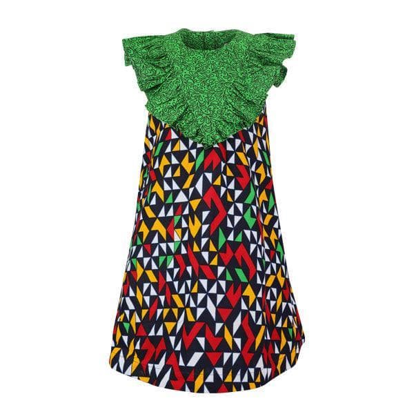 RUFFLED SLEEVE DRESS /HAIRBOW