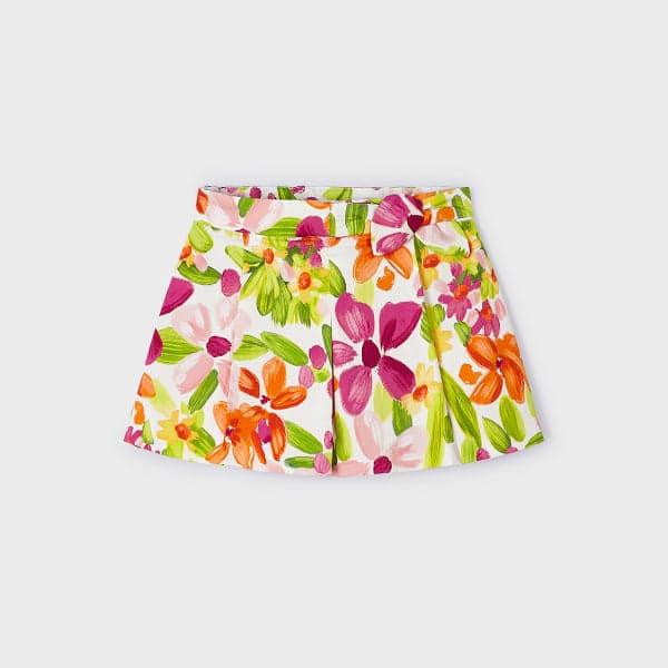MULTICOLOR FLORAL SATIN SKORT
