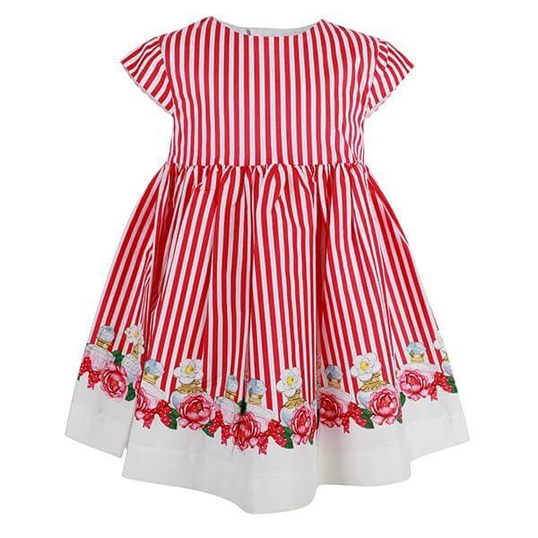 PINK STRIPE FIT&FLARE DRESS