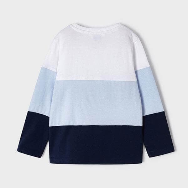 WHITE/BLUE L/S SHIRT