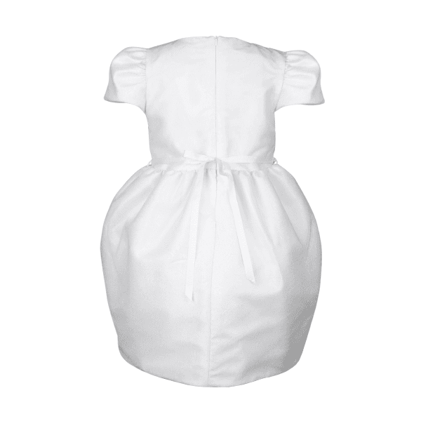 WHITE MIKADO SHINY TULLE BALL DRESS WITH BELT