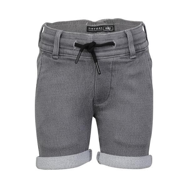 DENIM GREY BOYS TURN UP SHORTS