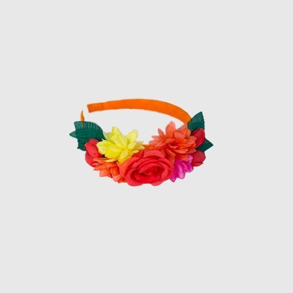 ORANGE/MULTI FLORAL HEADBAND