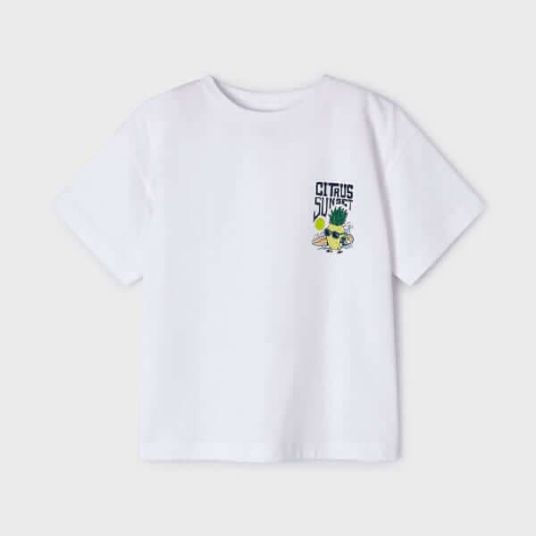 WHITE PRINT S/S TSHIRT