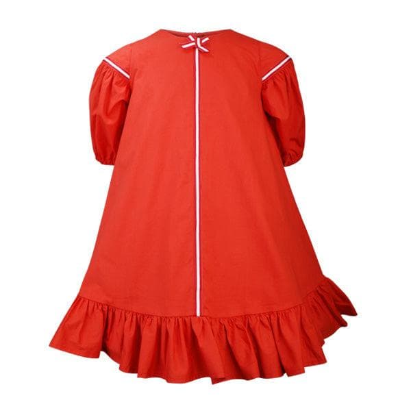 RED  SWING DRESS WITH HAIR BOW